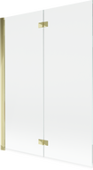 Mexen Mist badwand 2-delig links 130 x 150 cm, transparant, goud - 8A9-130-002-50-00-L