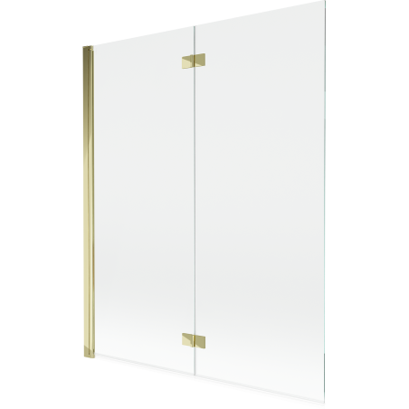 Mexen Mist Duschwand 2-flügelig links 140 x 150 cm, transparent, gold - 8A9-140-002-50-00-L