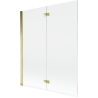 Mexen Mist Duschabtrennung 2-flügelig links 140 x 150 cm, transparent, gold - 8A9-140-002-50-00-L