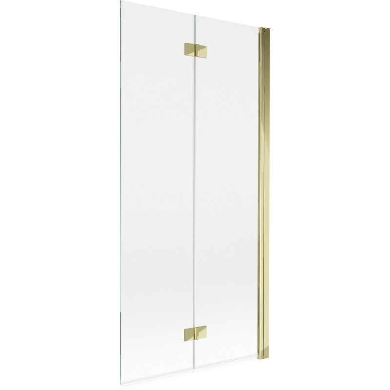 Mexen Mist paravan za kadu s 2 krila desni 90 x 150 cm, proziran, zlatni - 8A9-090-002-50-00-P