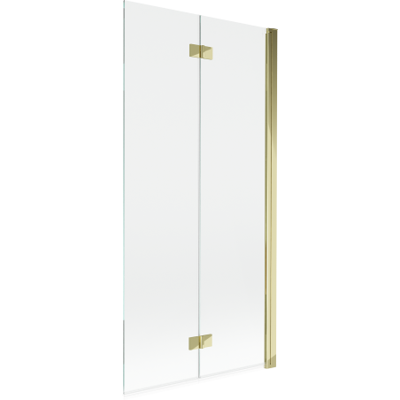 Mexen Mist mampara de ducha de 2 paneles derecha 90 x 150 cm, transparente, dorado - 8A9-090-002-50-00-P