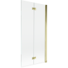 Mexen Mist δίφυλλη μπαριέρα μπάνιου δεξιά 90 x 150 cm, διαφανής, χρυσή
