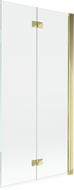 Mexen Mist douchewand 2-delig rechts 90 x 150 cm, transparant, goud - 8A9-090-002-50-00-P
