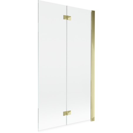 Mexen Mist separador de banho com duas folhas direito 100 x 150 cm, transparente, dourado - 8A9-100-002-50-00-P