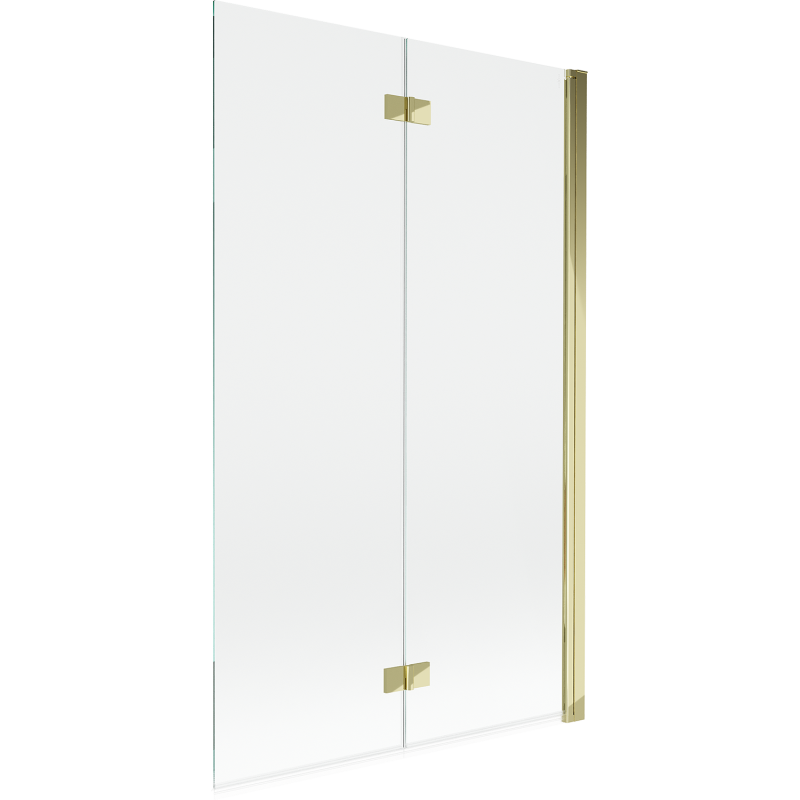 Mexen Mist painel de banheira de 2 folhas direito 110 x 150 cm, transparente, dourado - 8A9-110-002-50-00-P