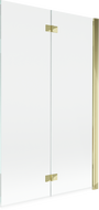 Mexen Mist 2-delige douchewand rechts 110 x 150 cm, transparant, goud - 8A9-110-002-50-00-P