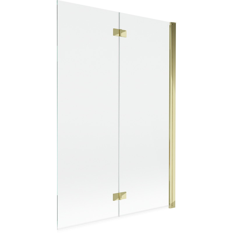 Mexen Mist zweiflügelige rechte Badewannenabtrennung 120 x 150 cm, transparent, gold - 8A9-120-002-50-00-P