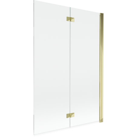 Mexen Mist tweevleugelig badscherm rechts 120 x 150 cm, transparant, goud - 8A9-120-002-50-00-P