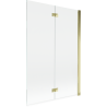 Mexen Mist paratia da vasca da bagno a 2 ante destra 120 x 150 cm, trasparente, dorato - 8A9-120-002-50-00-P