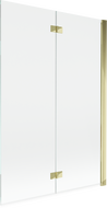 Mexen Mist douchewand 2-delig rechts 120 x 150 cm, transparant, goud - 8A9-120-002-50-00-P