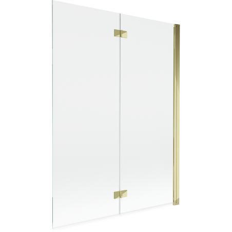 Mexen Mist paravent de bain 2 volets droit 130 x 150 cm, transparent, doré - 8A9-130-002-50-00-P