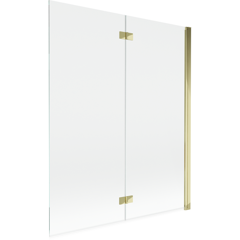 Mexen Mist Duschwand 2-flügelig rechts 140 x 150 cm, transparent, gold - 8A9-140-002-50-00-P