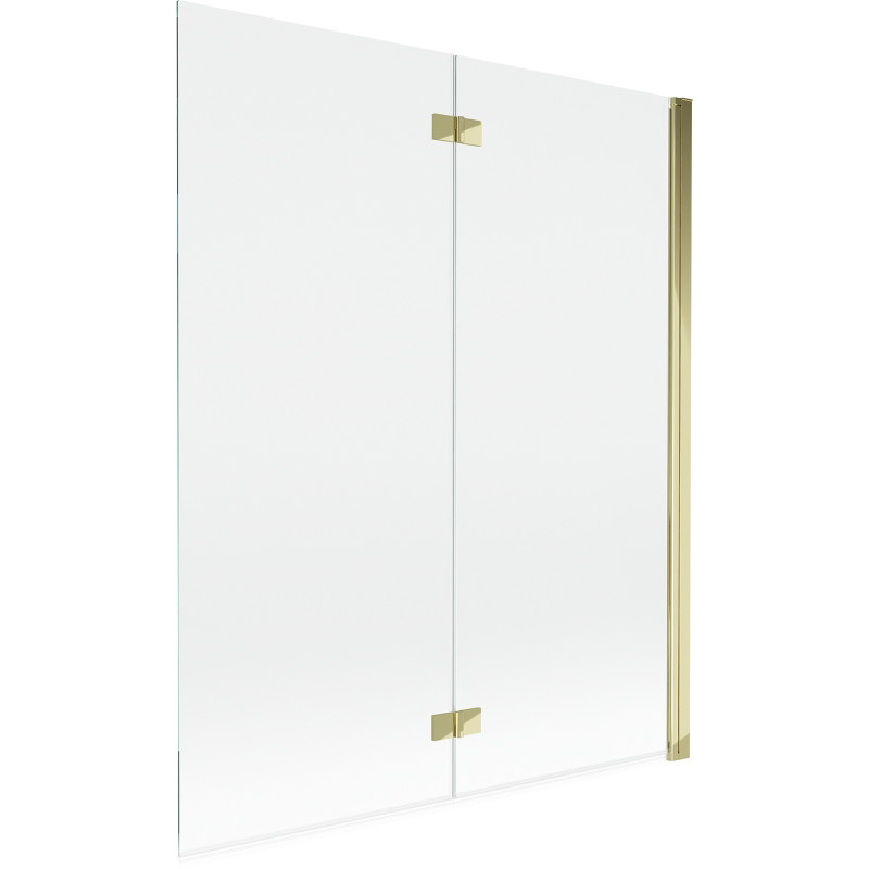 Mexen Mist paravan za kadu s dva krila desni 140 x 150 cm, proziran, zlatni - 8A9-140-002-50-00-P
