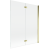 Mexen Mist Duschwand 2-flügelig rechts 140 x 150 cm, transparent, gold - 8A9-140-002-50-00-P