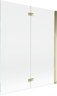 Mexen Mist douchewand 2-vleugelig rechts 140 x 150 cm, transparant, goud - 8A9-140-002-50-00-P