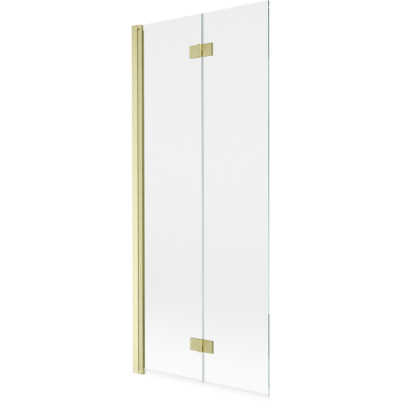 Mexen Mist 2-flügelige Duschwand links 80 x 150 cm, transparent, gebürstetes Gold - 8A9-080-002-55-00-L