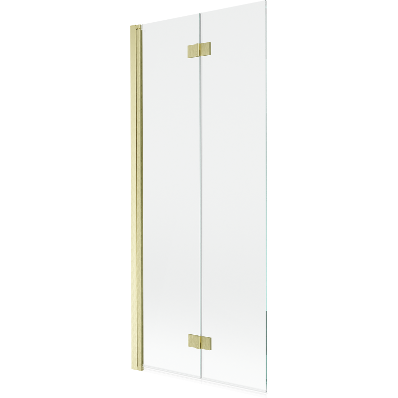 Mexen Mist shower partition 2-wing left 80 x 150 cm, transparent, brushed gold - 8A9-080-002-55-00-L