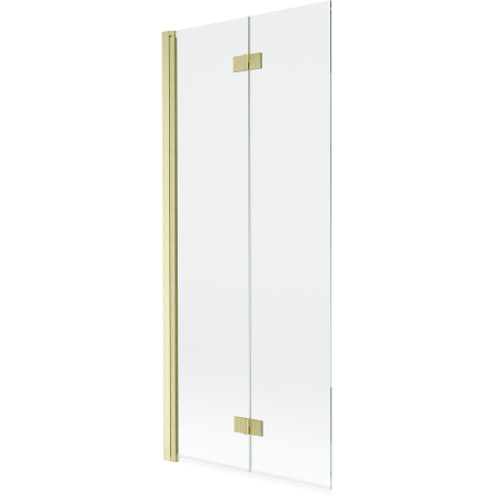 Mexen Mist badwand 2-delige links 80 x 150 cm, transparant, goud geborsteld - 8A9-080-002-55-00-L