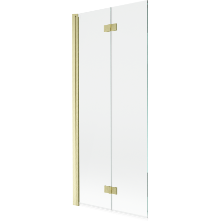Mexen Mist shower partition 2-wing left 80 x 150 cm, transparent, brushed gold - 8A9-080-002-55-00-L