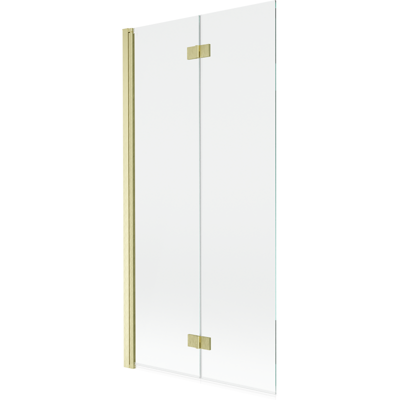 Mexen Mist parapeito de chuveiro dobrável de 2 painéis esquerdo 90 x 150 cm, transparente, dourado escovado