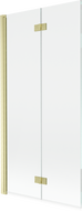 Mexen Mist badwand 2-delig links 90 x 150 cm, transparant, goud geborsteld - 8A9-090-002-55-00-L