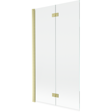 Mexen Mist Duschwand mit 2 Flügeln, links 100 x 150 cm, transparent, gebürstet gold - 8A9-100-002-55-00-L