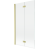 Mexen Mist Duschabtrennung 2-flügelig links 100 x 150 cm, transparent, gold gebürstet - 8A9-100-002-55-00-L