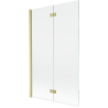 Mexen Mist Duschabtrennung 2-flügelig links 110 x 150 cm, transparent, gold gebürstet - 8A9-110-002-55-00-L