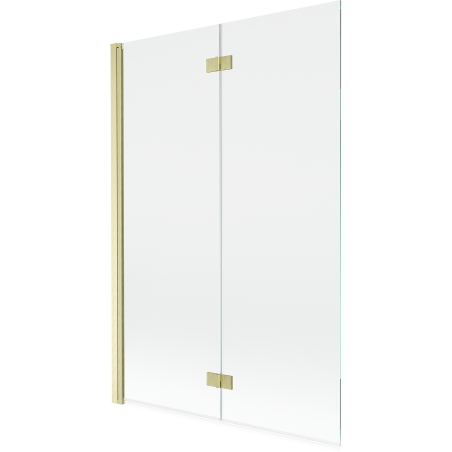 Mexen Mist badscherm 2-delig links 120 x 150 cm, transparant, geborsteld goud - 8A9-120-002-55-00-L