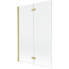 Mexen Mist badscherm 2-delig links 120 x 150 cm, transparant, geborsteld goud - 8A9-120-002-55-00-L