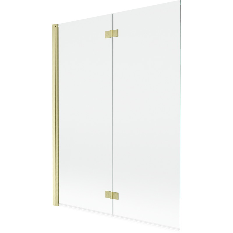 Mexen Mist paravan za kadu s dva krila lijevi 130 x 150 cm, proziran, zlatni brušeni - 8A9-130-002-55-00-L