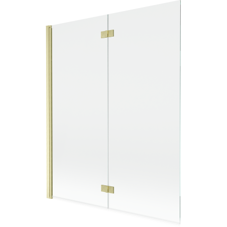 Mexen Mist badwand 2-delig links 140 x 150 cm, transparant, goud geborsteld - 8A9-140-002-55-00-L