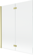 Mexen Mist badwand 2-delig links 140 x 150 cm, transparant, goud geborsteld - 8A9-140-002-55-00-L