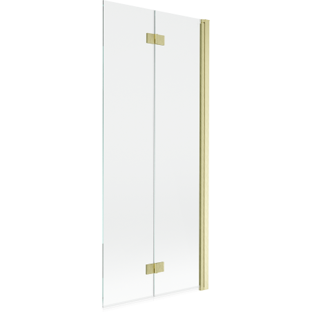 Mexen Mist mampara de ducha de 2 hojas derecha 80 x 150 cm, transparente, dorado cepillado - 8A9-080-002-55-00-P