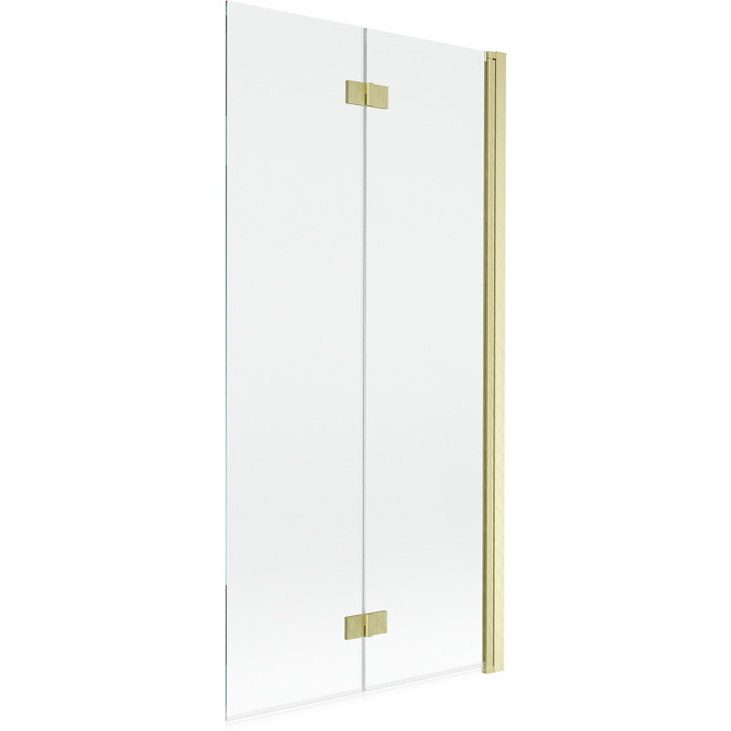 Mexen Mist 2-panel right-hand shower screen 90 x 150 cm, transparent, brushed gold - 8A9-090-002-55-00-P