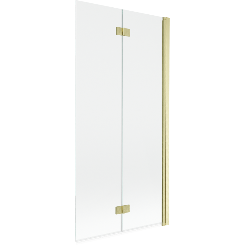 Mexen Mist Duschabtrennung 2-flügelig rechts 90 x 150 cm, transparent, gebürstetes Gold - 8A9-090-002-55-00-P