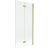 Mexen Mist mampara de ducha de 2 paneles derecha 90 x 150 cm, transparente, dorado cepillado - 8A9-090-002-55-00-P