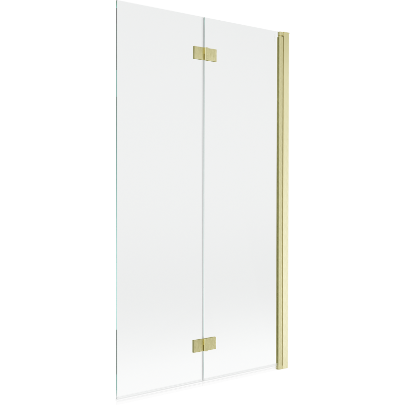 Mexen Mist Duschabtrennung 2-flügelig rechts 100 x 150 cm, transparent, gebürstetes Gold - 8A9-100-002-55-00-P