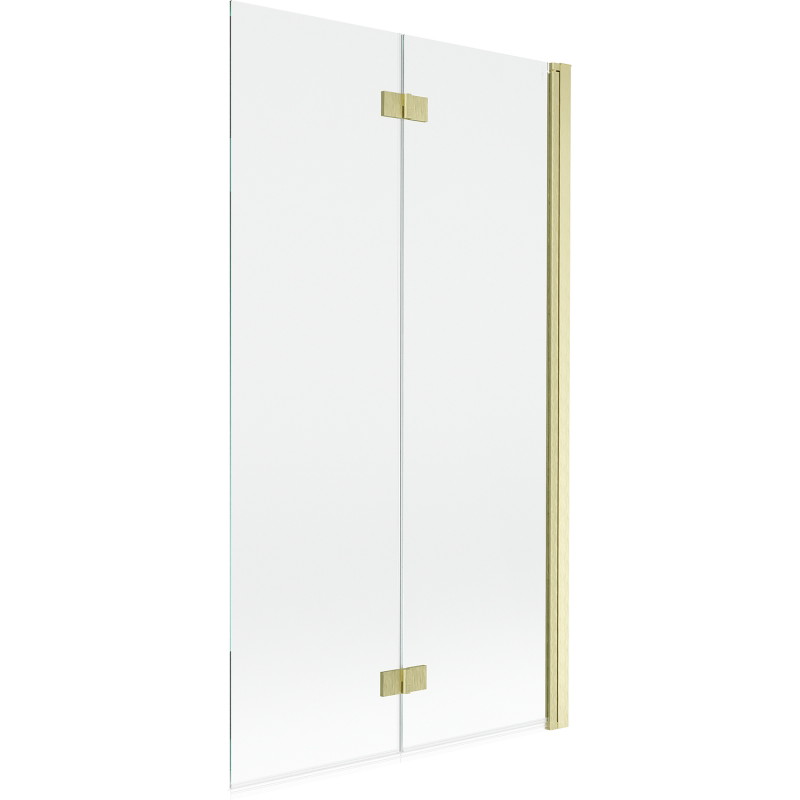 Mexen Mist paravan za kadu, dvokrilna, desna, 100 x 150 cm, prozirna, brušeno zlatni - 8A9-100-002-55-00-P