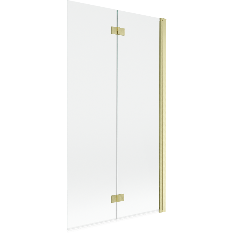 Mexen Mist shower screen, 2-wing right 100 x 150 cm, transparent, brushed gold - 8A9-100-002-55-00-P