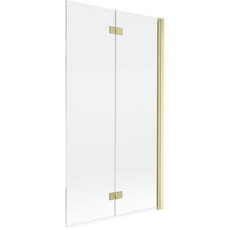 Mexen Mist duschskärm 2-delad höger 100 x 150 cm, transparent, borstad guld - 8A9-100-002-55-00-P