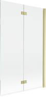 Mexen Mist dvoje zavese za prho, desna stran, 110 x 150 cm, prozorne, brušeno zlato - 8A9-110-002-55-00-P