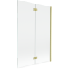 Mexen Mist Duschabtrennung 2-flügelig rechts 120 x 150 cm, transparent, gold gebürstet - 8A9-120-002-55-00-P