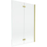 Mexen Mist paroi de douche à 2 volets droite 120 x 150 cm, transparent, or brossé - 8A9-120-002-55-00-P