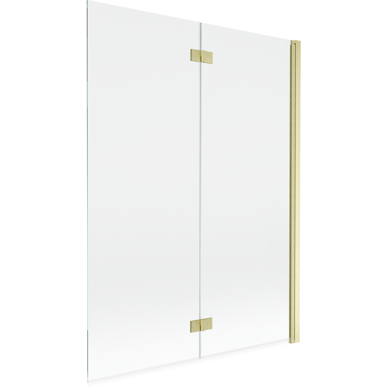 Mexen Mist badwand 2-delig rechts 130 x 150 cm, transparant, goud geborsteld - 8A9-130-002-55-00-P