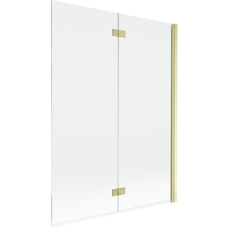 Mexen Mist paravan za kadu s dva krila desni 130 x 150 cm, proziran, zlatni brušeni - 8A9-130-002-55-00-P
