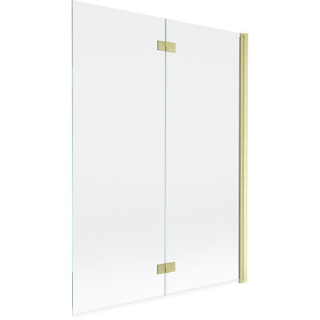 Mexen Mist badwand 2-delig rechts 130 x 150 cm, transparant, goud geborsteld - 8A9-130-002-55-00-P