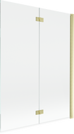 Mexen Mist duschvägg 2-delad höger 130 x 150 cm, transparent, borstad guld - 8A9-130-002-55-00-P