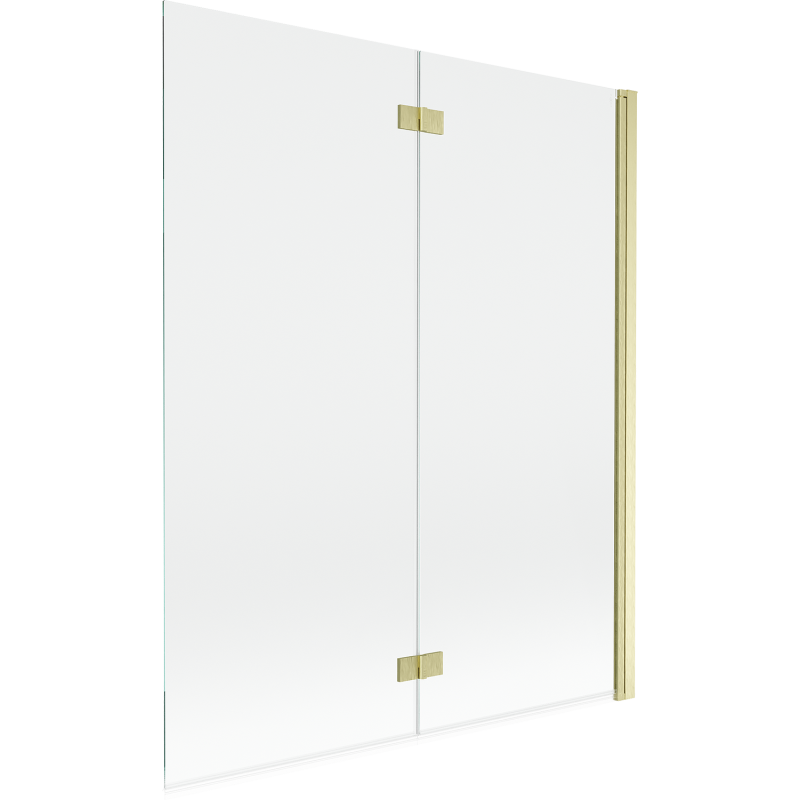 Mexen Mist Duschwand 2-flügelig rechts 140 x 150 cm, transparent, gold gebürstet - 8A9-140-002-55-00-P