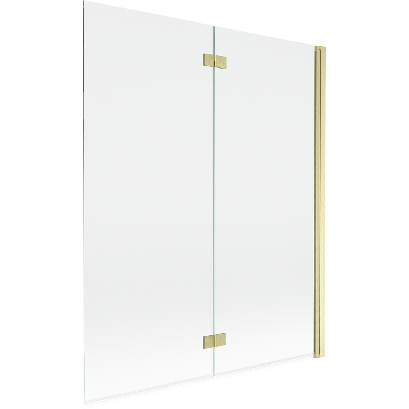 Mexen Mist écran de baignoire 2 volets droit 140 x 150 cm, transparent, or brossé - 8A9-140-002-55-00-P